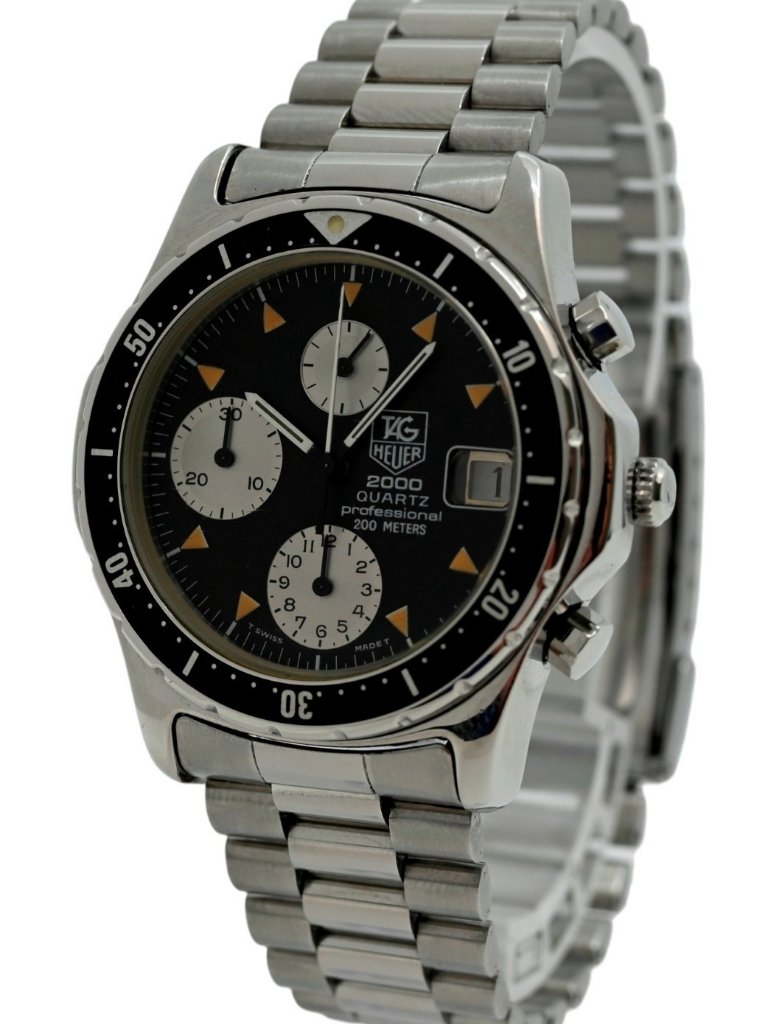 Tag Heuer 37mm Men's 2000 Series Chronograph Black Dial Watch! Ref: 273.206/1! — image 7 of 8